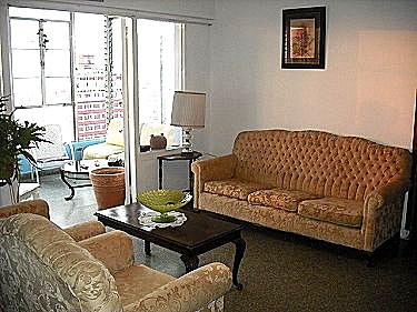 Sala de estar con la terraza al fondo