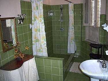 Ba&ntilde;o verde de la casa particular Cuba de Elio y Elaine en La Habana
